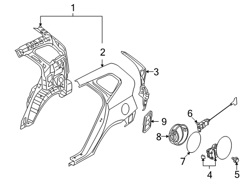 2008 Kia Rondo Fuel Door Sealing-Fuel Filler Diagram for 815961D000