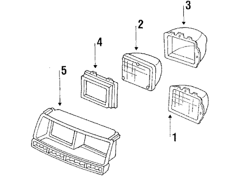 1986 Buick LeSabre Headlamps Bezel, Headlamp Diagram for 25519377