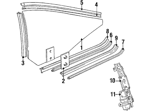 1985 BMW 635CSi Quarter Panel - Glass & Hardware Window Motor Left Diagram for 51371369251