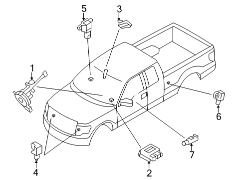 2011 Ford F-150 Air Bag Components Occupant Module Diagram for BL3Z-14B056-A