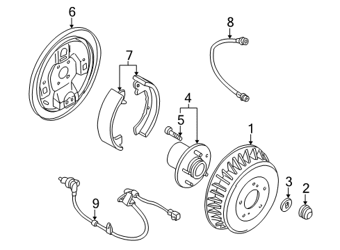 2001 Nissan Quest Rear Brakes Cylinder Assy-Rear Wheel Diagram for 44100-7B000