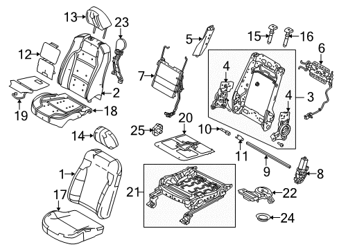 2012 Ford Taurus Passenger Seat Components Seat Cushion Pad Diagram for BG1Z-54632A22-A