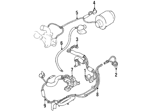 1991 Plymouth Laser Emission Components CANISTER-Fuel Vapor Diagram for MB925907