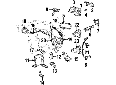 2001 Lincoln Continental Front Door Window Switch Diagram for YF3Z-15K602-AA