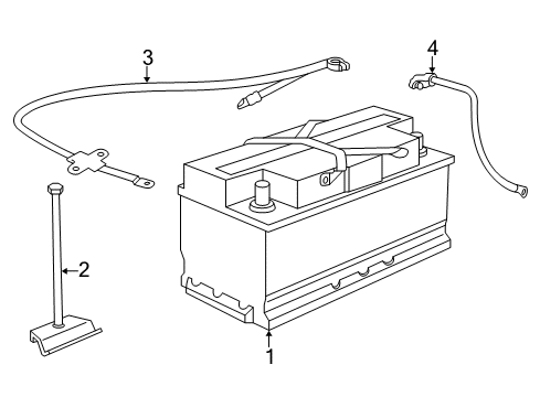 2003 BMW 760Li Battery Cable Alternator-Starter Diagram for 12427524012