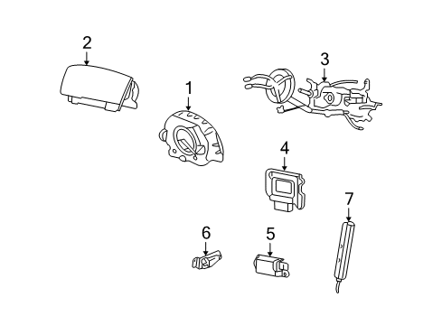 2005 Ford Crown Victoria Air Bag Components Control Module Diagram for 5W7Z-14B321-EA