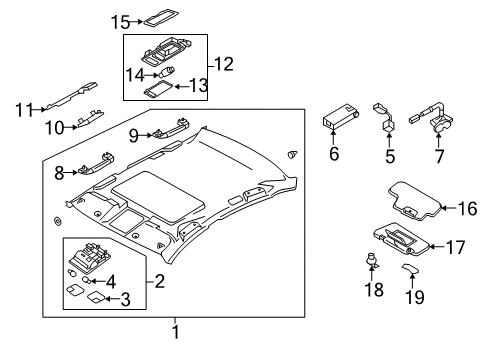 2007 Infiniti M35 Sunroof Lamp Assembly-Map Diagram for 26430-EH100
