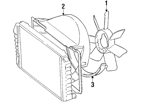 1988 Toyota Van Cooling System, Radiator, Water Pump, Cooling Fan Shroud Diagram for 16711-73020