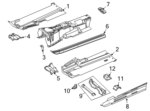 2005 Chrysler Crossfire Pillars, Rocker & Floor - Floor & Rails Pan-Front Floor Diagram for 5103156AB