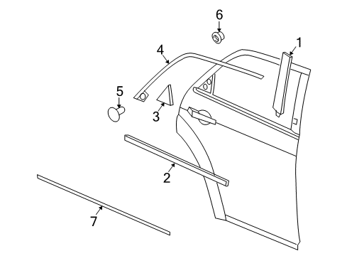 2009 Chrysler 300 Exterior Trim - Rear Door APPLIQUE-Rear Door Diagram for 4806308AB