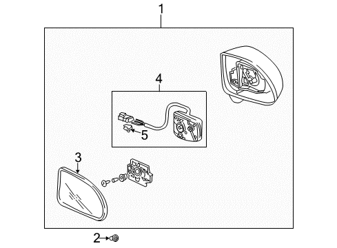 2006 Honda S2000 Outside Mirrors Mirror Assembly, Driver Side Door (Silverstone Metallic) (R.C.) Diagram for 76250-S2A-A02ZD