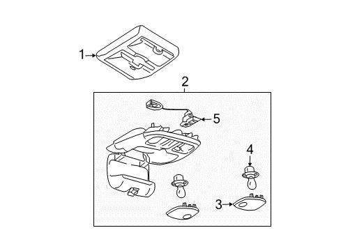 2011 Ford Escape Sunroof Overhead Console Diagram for 8L8Z-78519A70-CD