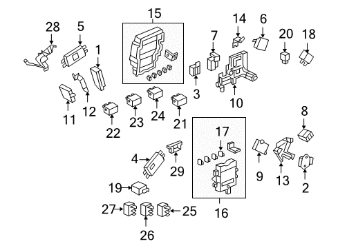 2010 Acura RL Stability Control Box Assembly, Fuse Diagram for 38200-SJA-A05
