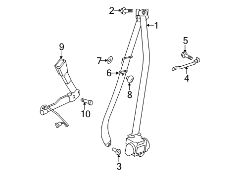 2008 BMW 335i Seat Belt Fillister Head Screw With Collar Diagram for 07147163333