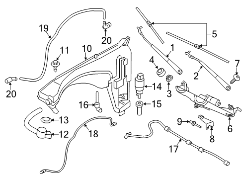 2017 BMW X3 Headlamp Washers/Wipers Self-Locking Hex Bolt Diagram for 07146961201