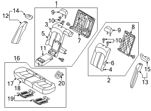 2020 Kia Optima Rear Seat Components Pad U Diagram for 89100D5540H2B