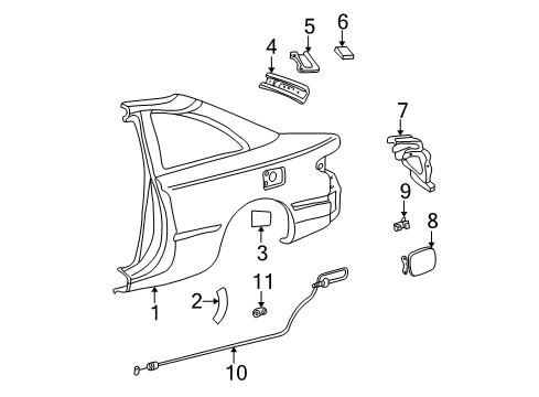 Diagram for 2001 Toyota Solara Fuel Door 