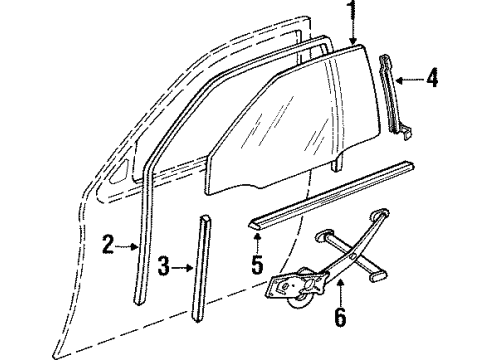 1988 Pontiac LeMans Front Door - Glass & Hardware Door Lock Control Diagram for 90203892