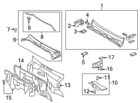 2021 Lexus LX570 Cowl Gusset Diagram for 61126-60020