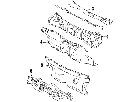 1988 Nissan Stanza Cowl INSULATOR Dash Upper Diagram for 67900-D4600
