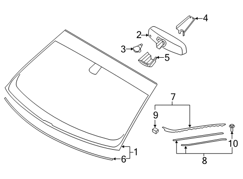2018 Lincoln Continental Wiper & Washer Components Windshield Molding Diagram for GD9Z-5403136-A