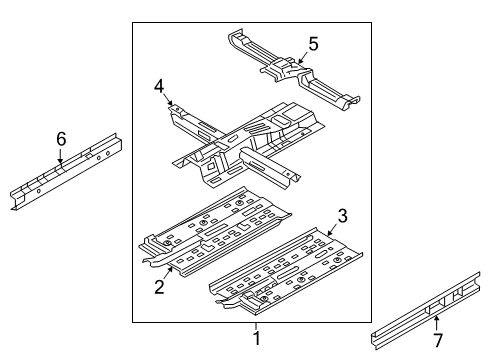 2017 Hyundai Elantra Pillars, Rocker & Floor - Floor & Rails Panel Assembly-Side Sill Inner, RH Diagram for 65180-F2000