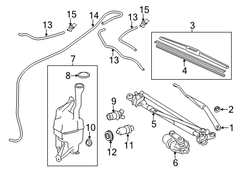 2015 Lexus ES300h Wiper & Washer Components Link Assembly, Front WIPER Diagram for 85150-06190