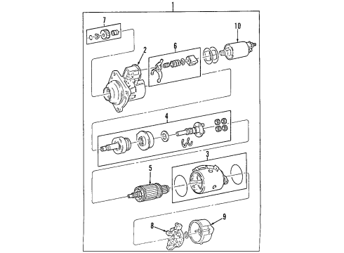 2000 Ford E-350 Econoline Club Wagon Starter Starter Diagram for F4TZ-11002-ARM