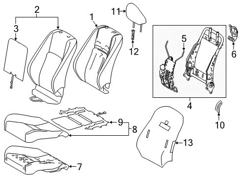 2021 Lexus IS350 Driver Seat Components COVER SUB-ASSY, FR S Diagram for 71072-53L10-C5