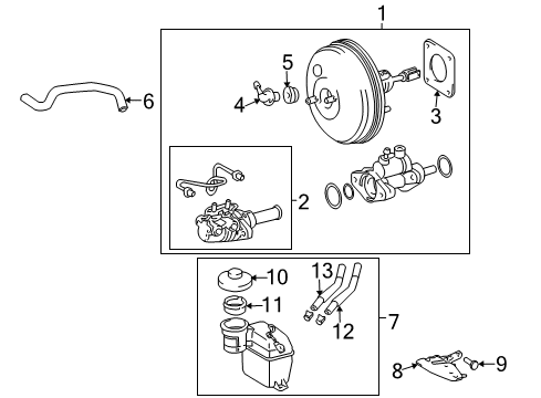 2009 Toyota Sienna Hydraulic System Reservoir Assembly Diagram for 47220-08030