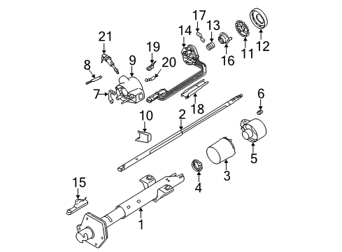 1993 GMC Safari Ignition Lock Steering Shaft Assembly Diagram for 26033493