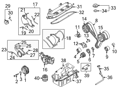 2002 Mitsubishi Montero Filters Gasket-Timing Cover Diagram for MD198550