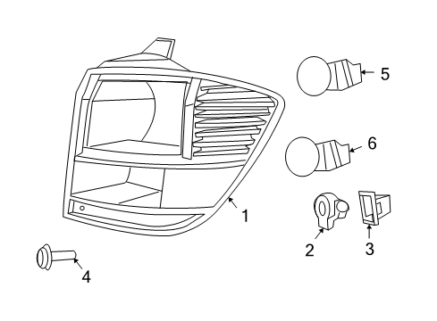2015 Dodge Journey Bulbs Lamp-Tail Stop Turn Diagram for 68078464AD