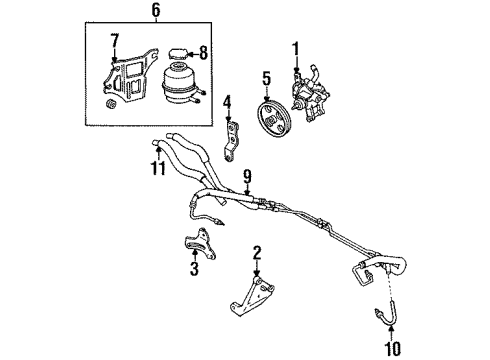 1989 Toyota Cressida P/S Pump & Hoses, Steering Gear & Linkage, Speed Sensitive Steering Reservoir Diagram for 44360-22140