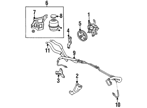 1989 Toyota Cressida P/S Pump & Hoses, Steering Gear & Linkage, Speed Sensitive Steering Hose, Oil Reservoir To Pump Diagram for 44348-22190