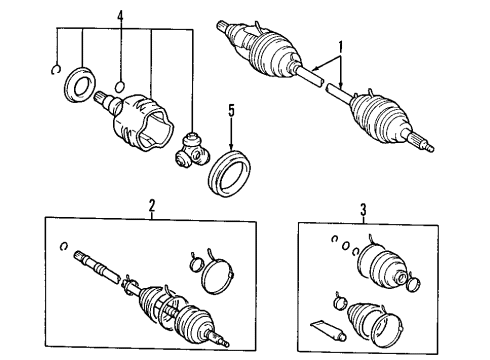 1997 Toyota RAV4 Front Axle Shafts & Joints, Drive Axles Axle Assembly Diagram for 43410-20580