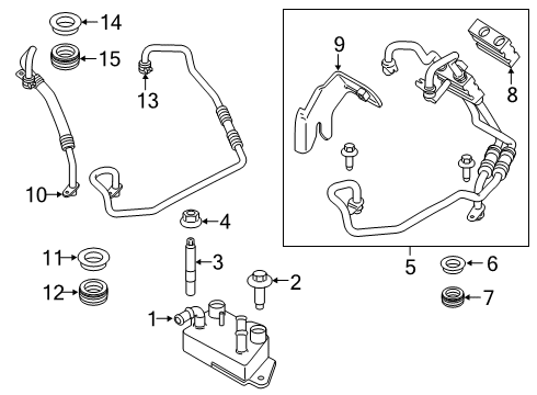 2020 Ford Transit Connect Oil Cooler Inlet Tube Diagram for CV6Z-7A030-C