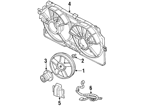 2002 Oldsmobile Intrigue Cooling System, Radiator, Water Pump, Cooling Fan Shroud Asm, Radiator Fan Diagram for 12367227