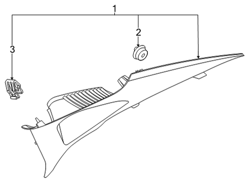 2021 Kia K5 Interior Trim - Quarter Panels Trim Assembly-Rr Pillar Diagram for 85860L3000DNN
