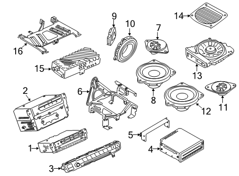 2014 BMW 335i Sound System Mid-Range Speaker, Stereo/Hifi Diagram for 65139264943