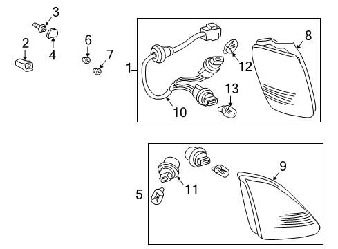 1999 Lexus RX300 Bulbs Stop Lamp Bulb Socket Diagram for 90075-60002