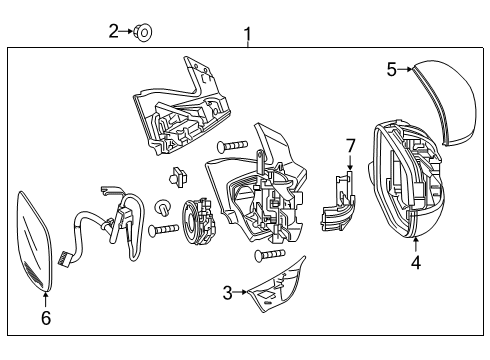 2019 Honda Pilot Mirrors Mirror Assembly, Driver Side Door (Copperhead Red Pearl) Diagram for 76250-TG7-C42ZJ