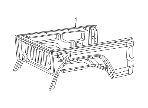 2021 Jeep Gladiator Box Assembly Pin-Locator Diagram for 68306488AB