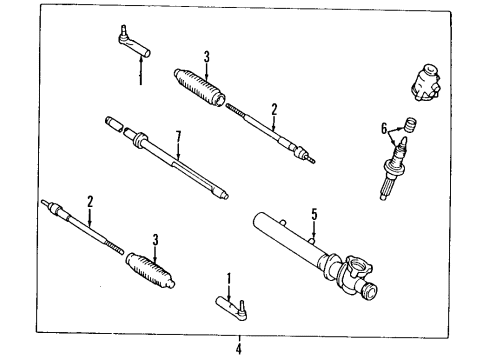 1997 Nissan 240SX P/S Pump & Hoses, Steering Gear & Linkage Seal Kit-Housing, Steering Diagram for 49297-65F25