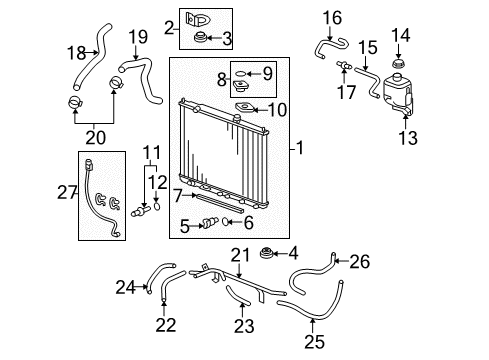 2009 Honda Pilot Powertrain Control Bracket, Radiator Mount (Upper) Diagram for 74171-SHJ-A00