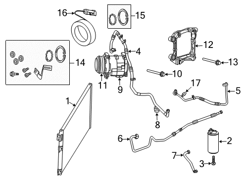 2015 Dodge Viper A/C Condenser, Compressor & Lines VALVECORE-A/C Line Diagram for 68202611AA