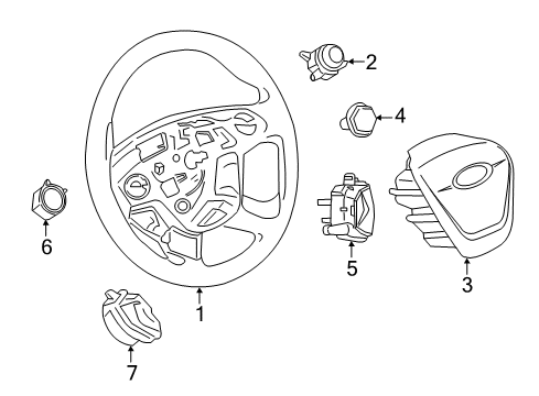 2019 Ford Transit-250 Steering Column & Wheel, Steering Gear & Linkage Cruise Switch Diagram for GK4Z-9C888-A