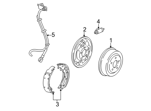 2002 Ford Explorer Sport Trac Rear Brakes Wheel Cylinder Overhaul Kit Diagram for 1L5Z-2128-AA