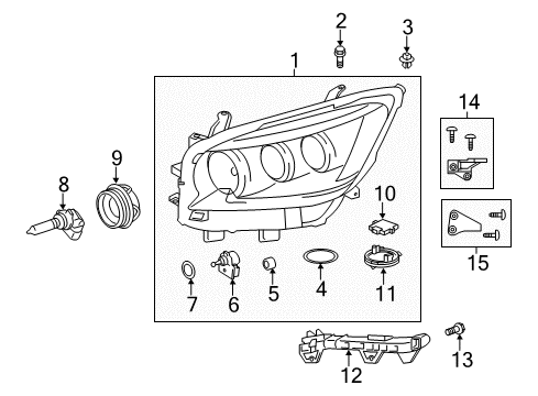 2016 Lexus GX460 Headlamps Headlamp Unit With Gas Diagram for 81145-60G21