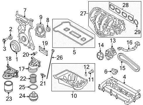 2009 Ford Escape Intake Manifold Manifold Gasket Diagram for 9L8Z-9H486-B